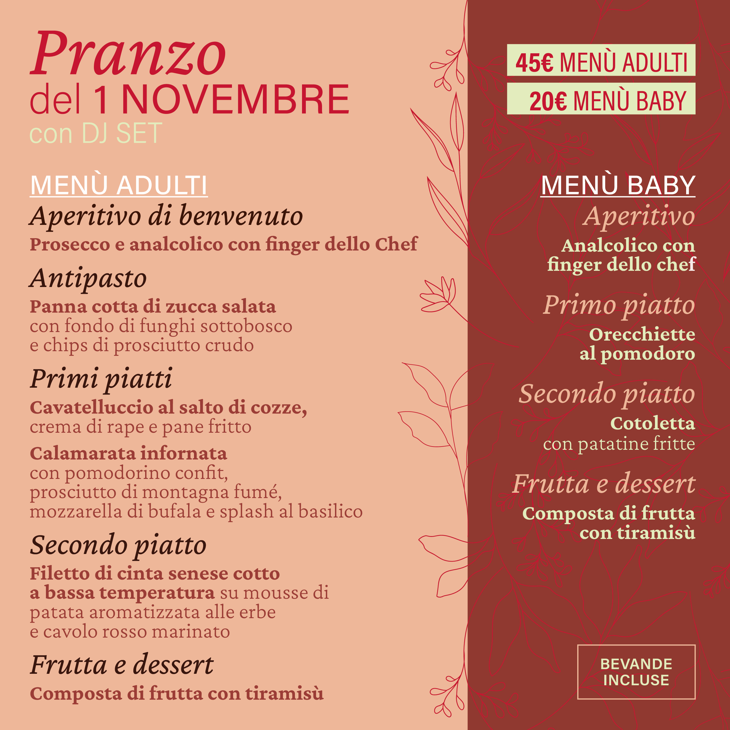 Pranzo 1 novembre per la festa di Ognissanti nella masseria pugliese Dimora Mazzarò