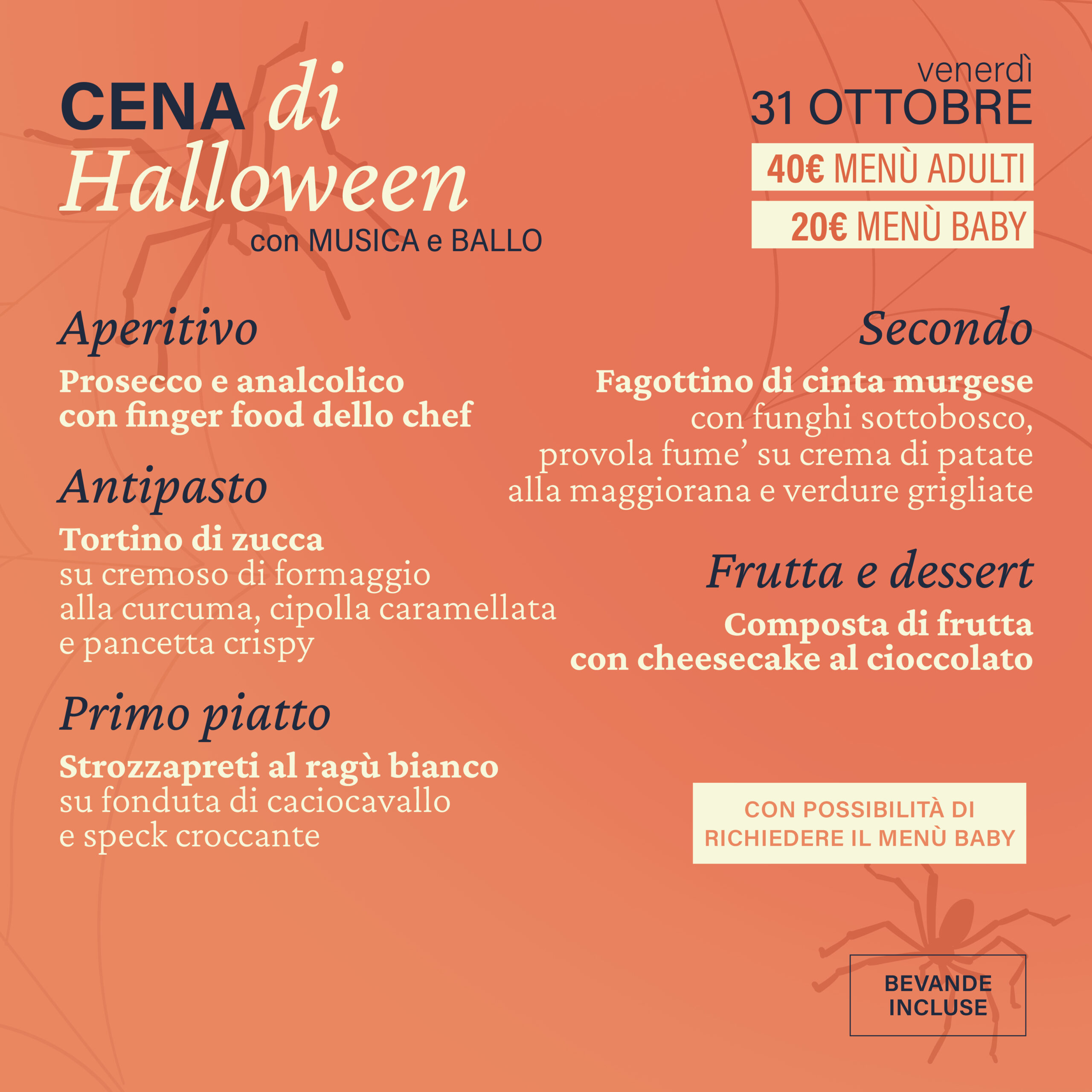 Menù della cena di Halloween