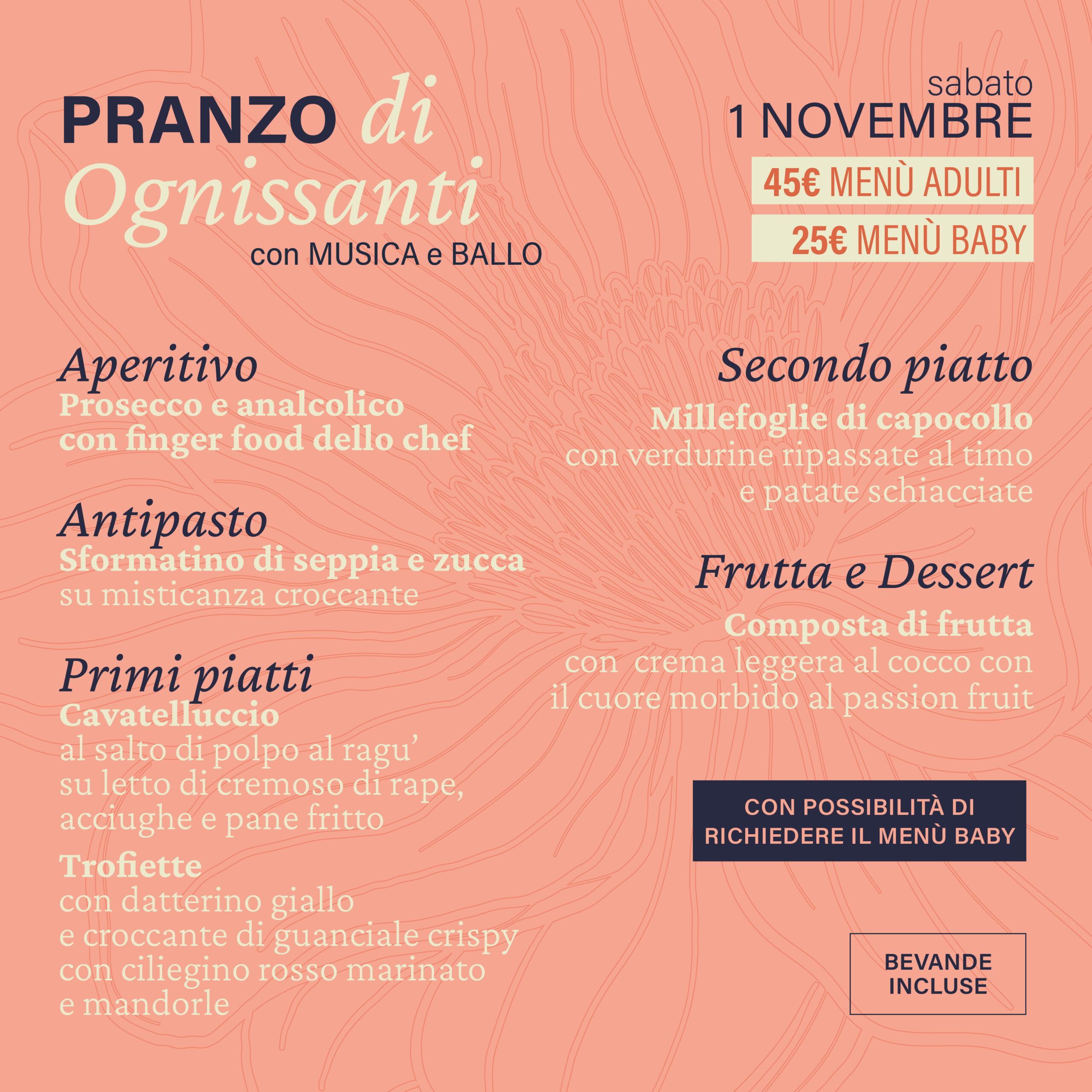 Menù del pranzo di Ognissanti